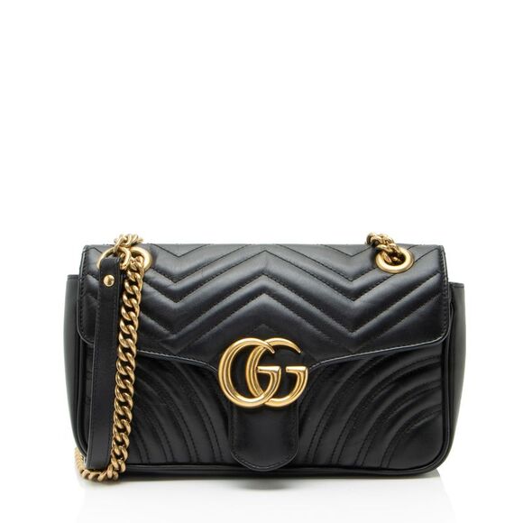 Gucci Matelasse Leather GG Marmont Medium Flap Bag - Picture 1 of 16